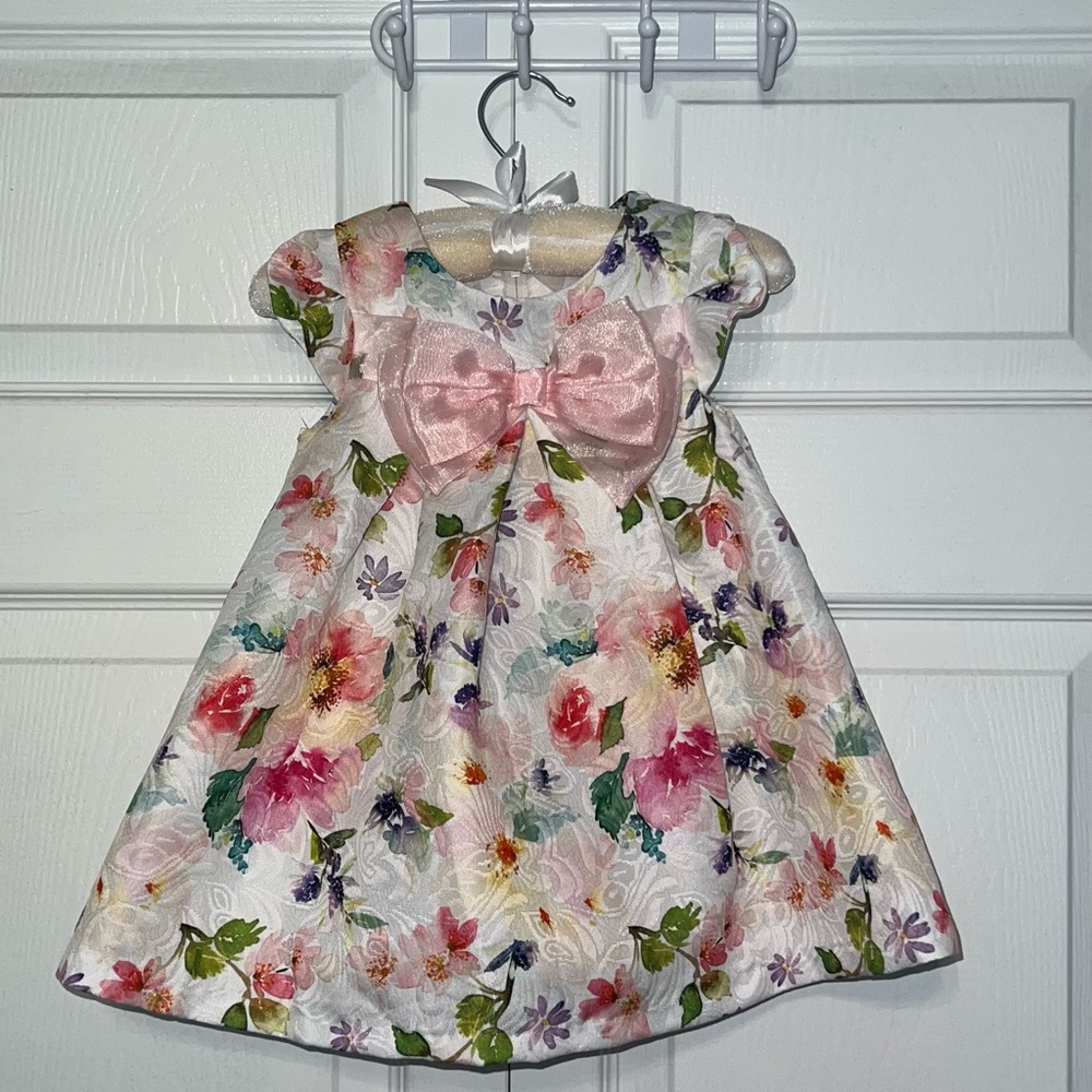 Bonnie Baby Watercolor Floral Dress, 12mo